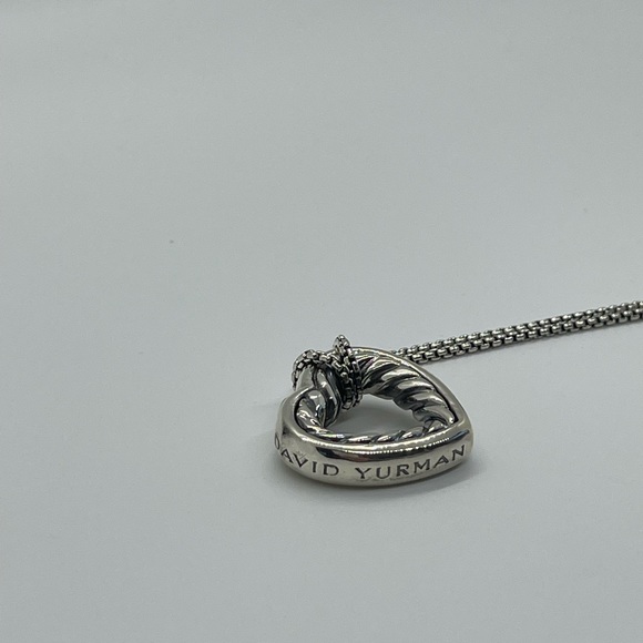 David Yurman Sterling Silver Heart Necklace - Picture 13 of 14